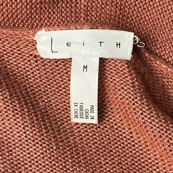 LEITH Womens Medium Pink Cardigan Shawl Collar Soft Long Open‎ Front Pockets - Picture 10 of 10